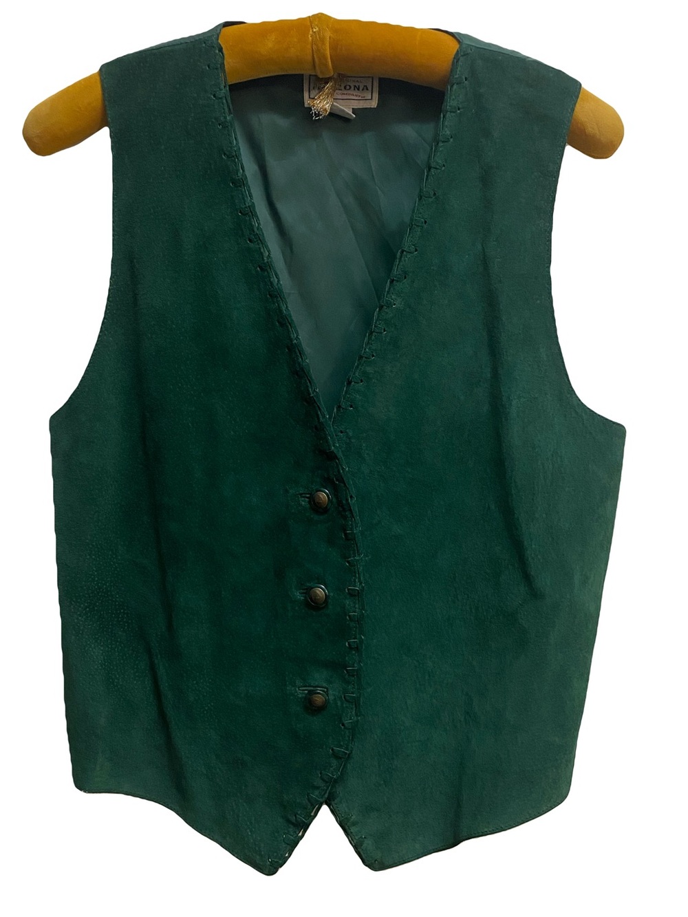 Vintage 90s Hunter Green Suede Vest